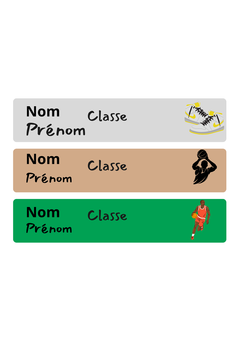 "Pack Rentrée" Etiquettes Personnalisées Sport