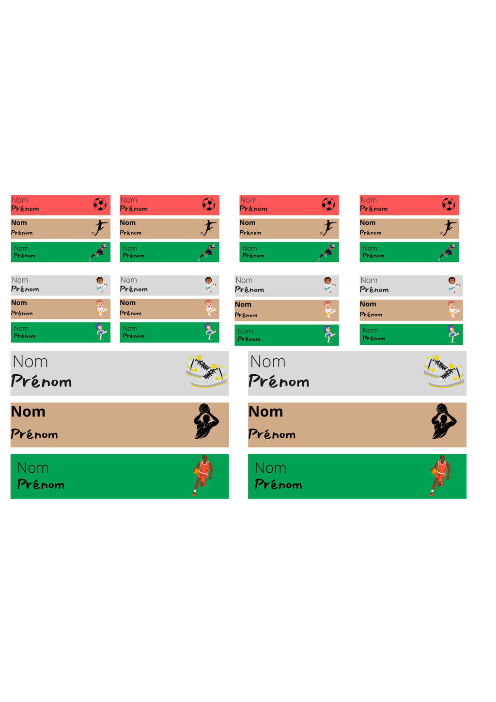 "Pack Premium" Etiquettes Personnalisées Sport